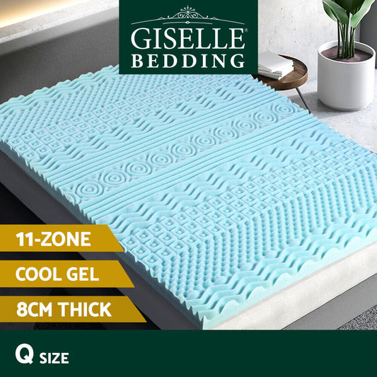 Giselle Bedding 11-zone Memory Foam Mattress Topper 8cm - Queen