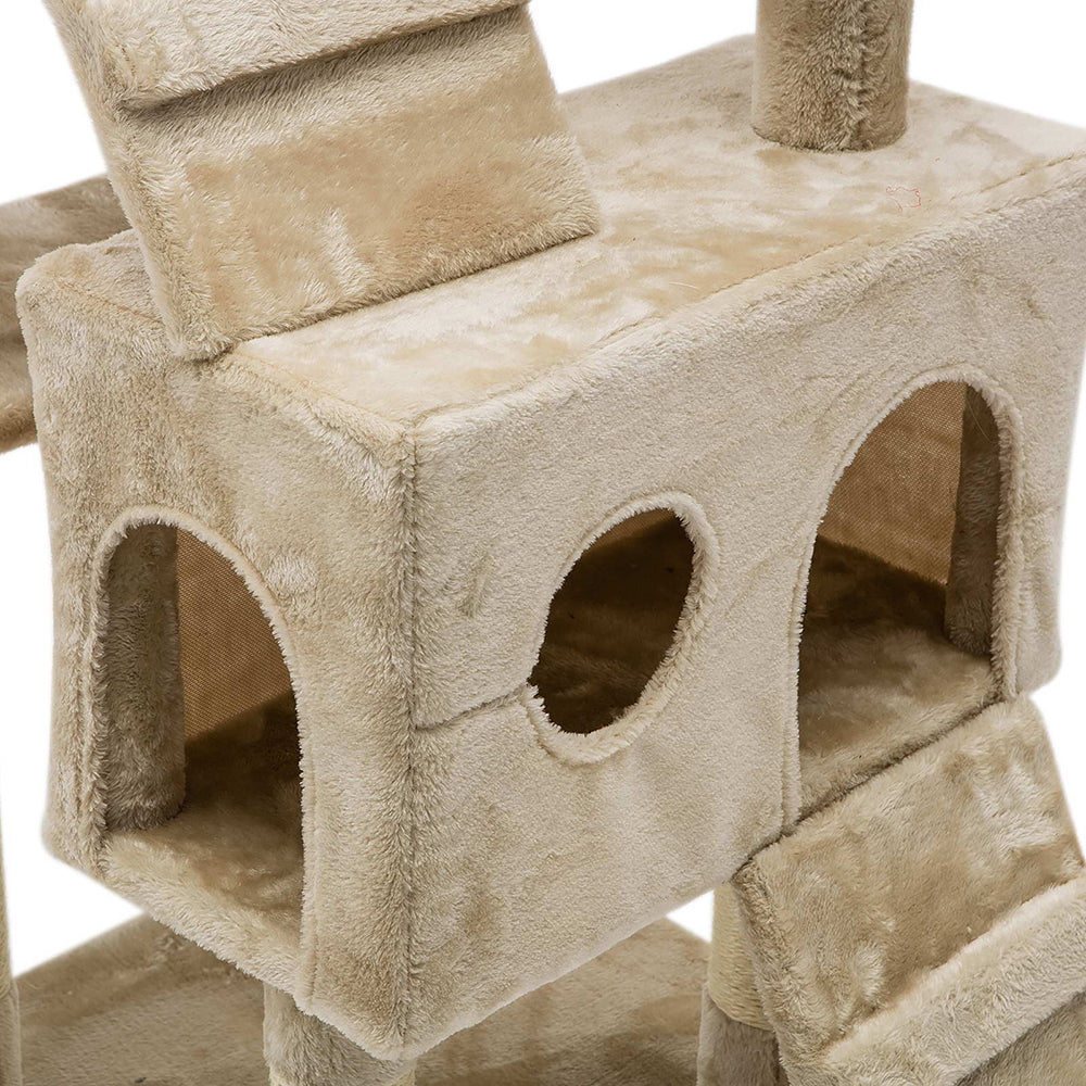 i.Pet Cat Tree 180cm Tower Scratching Post Scratcher Wood Condo House Toys Beige