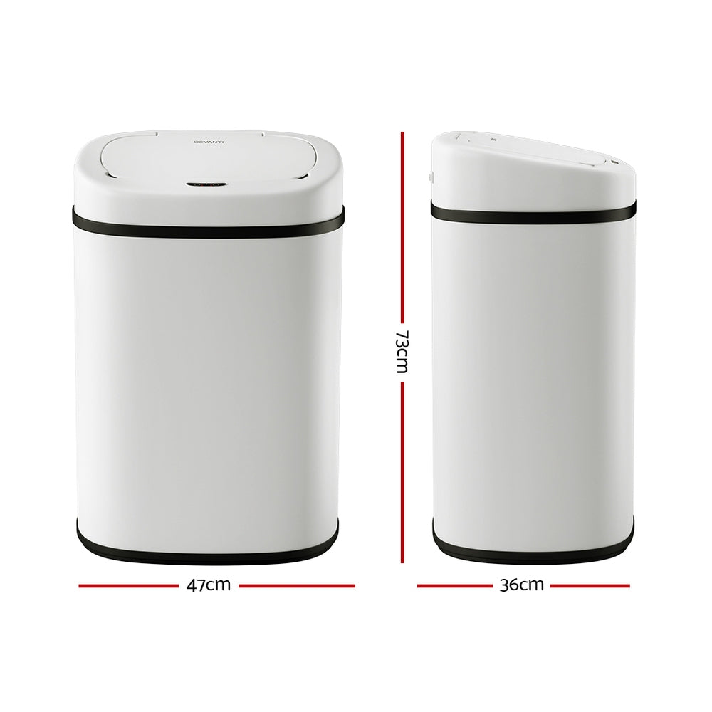 Devanti 82L Motion Sensor Bin Rubbish Automatic White