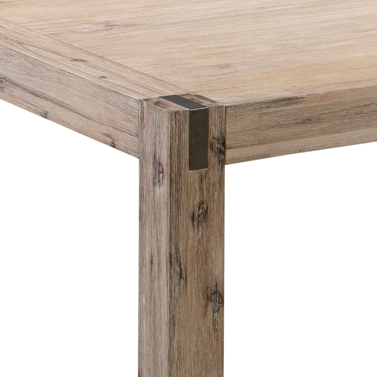 Dining Table with Solid Acacia Medium Size Wooden Base in Oak Colour