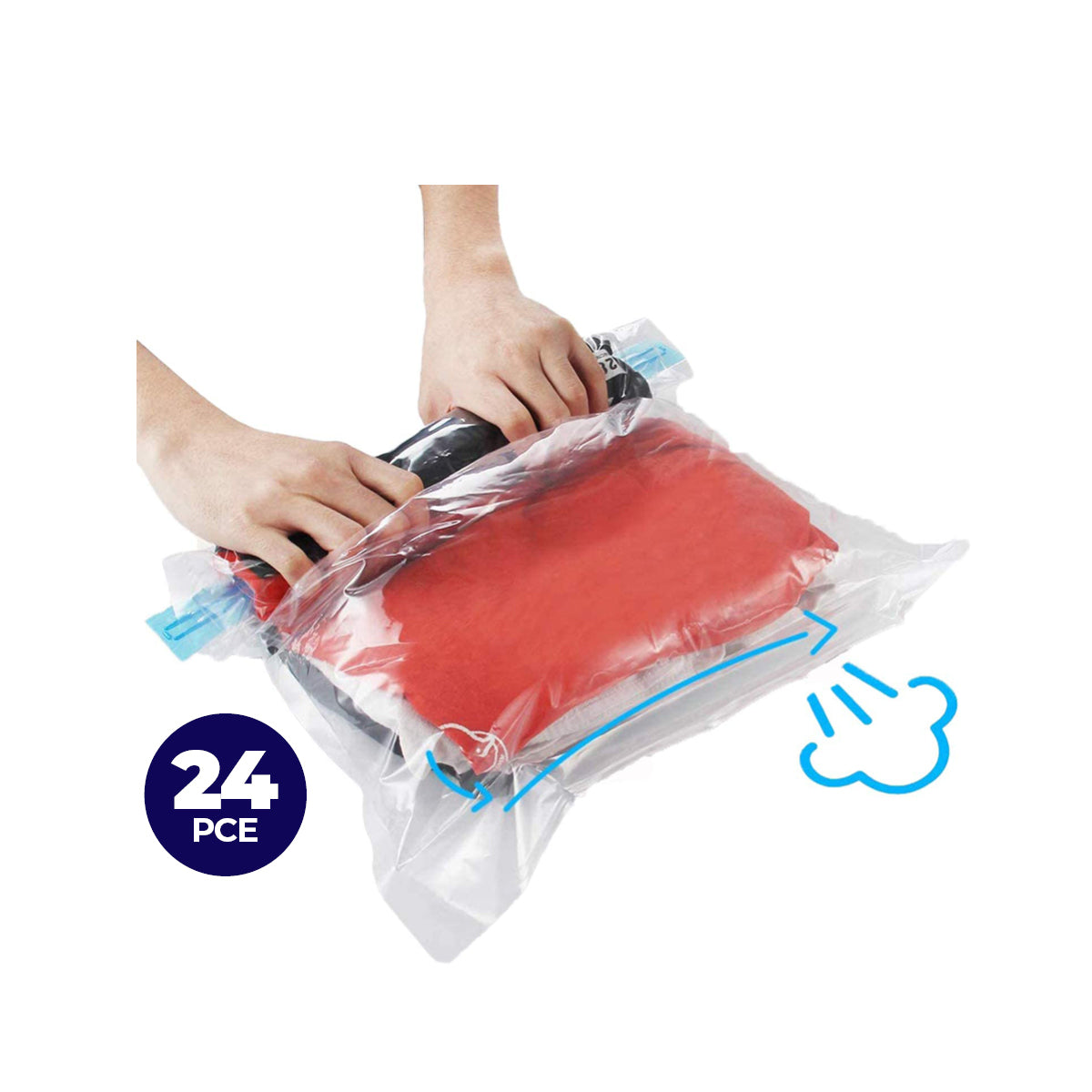 Home Master 24PCE Vacuum Storage Bags Small Re-Usable Space Saver 60 x 40cm