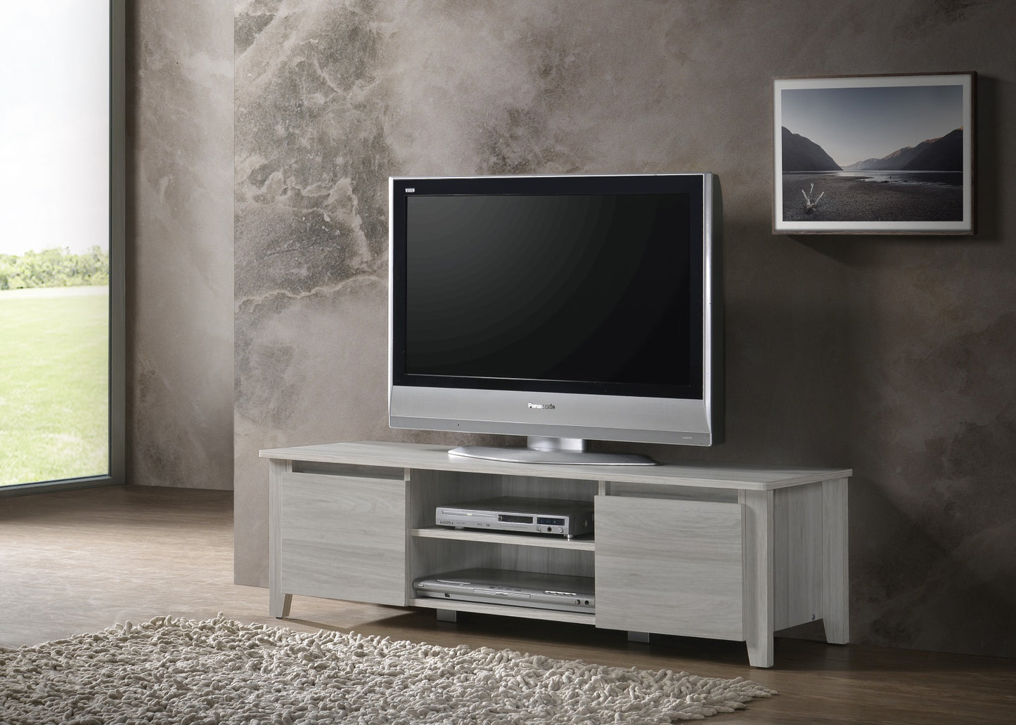 TV Stand Entertainment Unit 120cm In White Oak