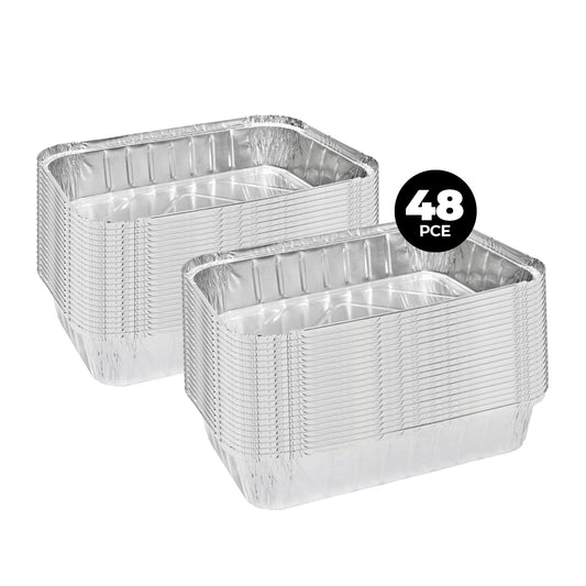 Home Master 48PCE Aluminium Deep Foil Trays Premium Quality &amp; Strength 32cm