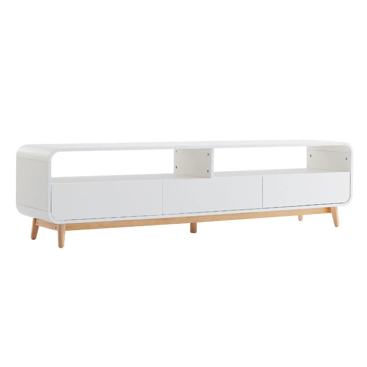 Merlin White  Modern Retro TV Unit 180CM