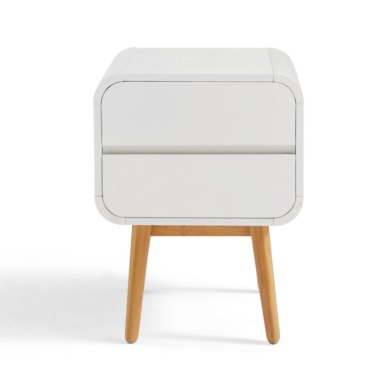 Merlin White Modern Retro Night Stand