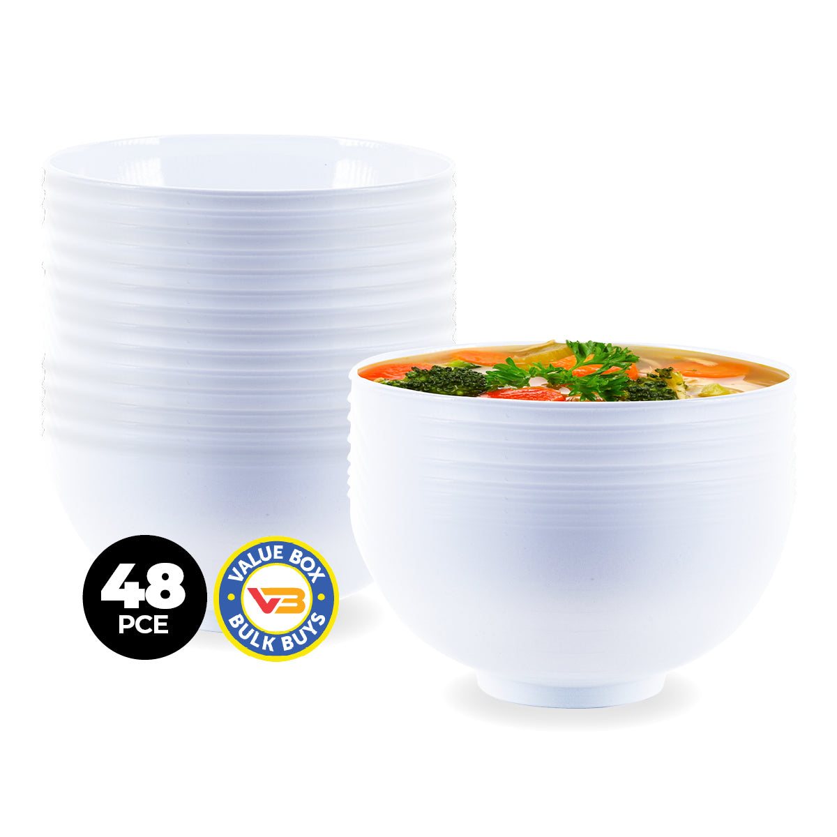 Home Master 48PCE Melamine Laksa Bowls Durable Chip Scratch Resistant 17.5cm