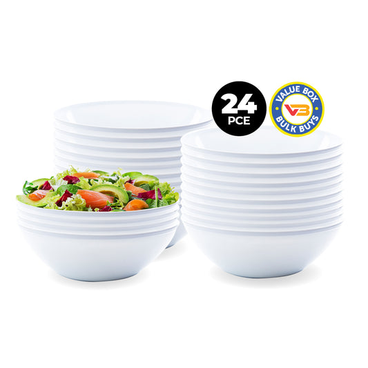 Home Master 24PCE Melamine Bowls Stackable Lightweight Durable Bulk 35cm