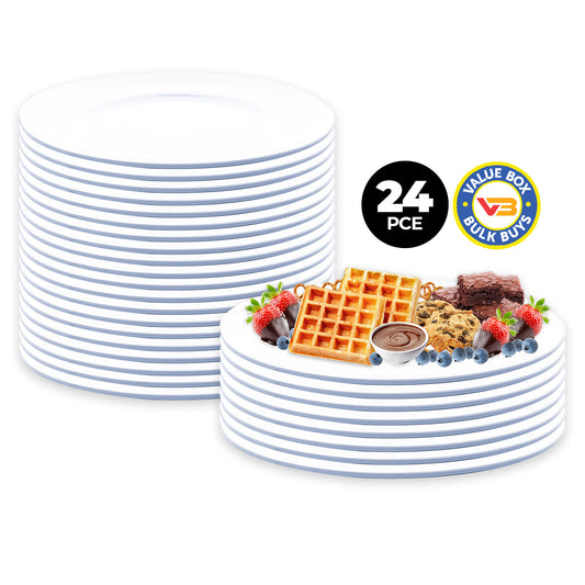 Home Master 24PCE Melamine Party Platters Round Lightweight Durable Bulk 39cm