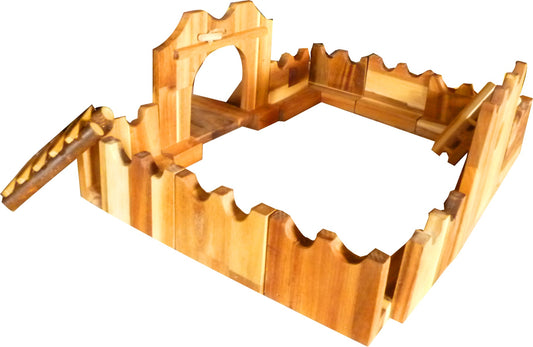 Wooden jumbo castle building set