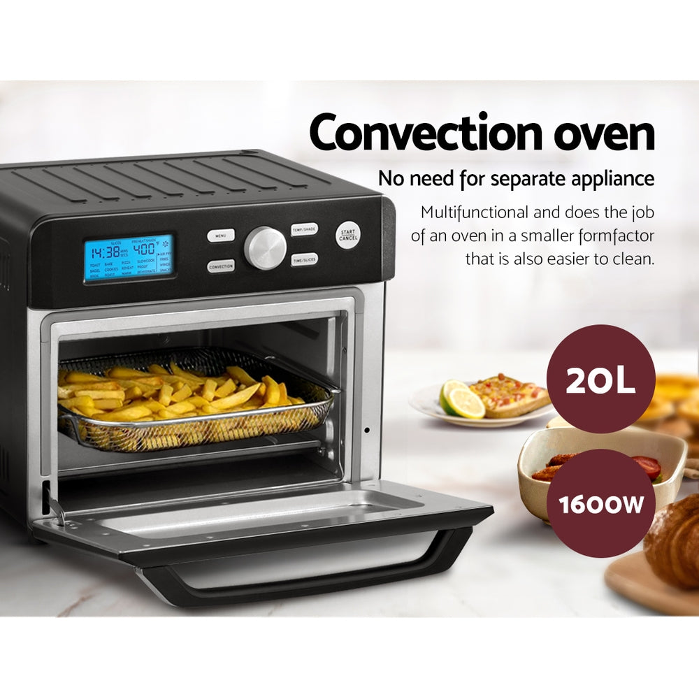 Devanti 20L Air Fryer Convection Oven LCD Fryers Kitchen Cooker Accessories