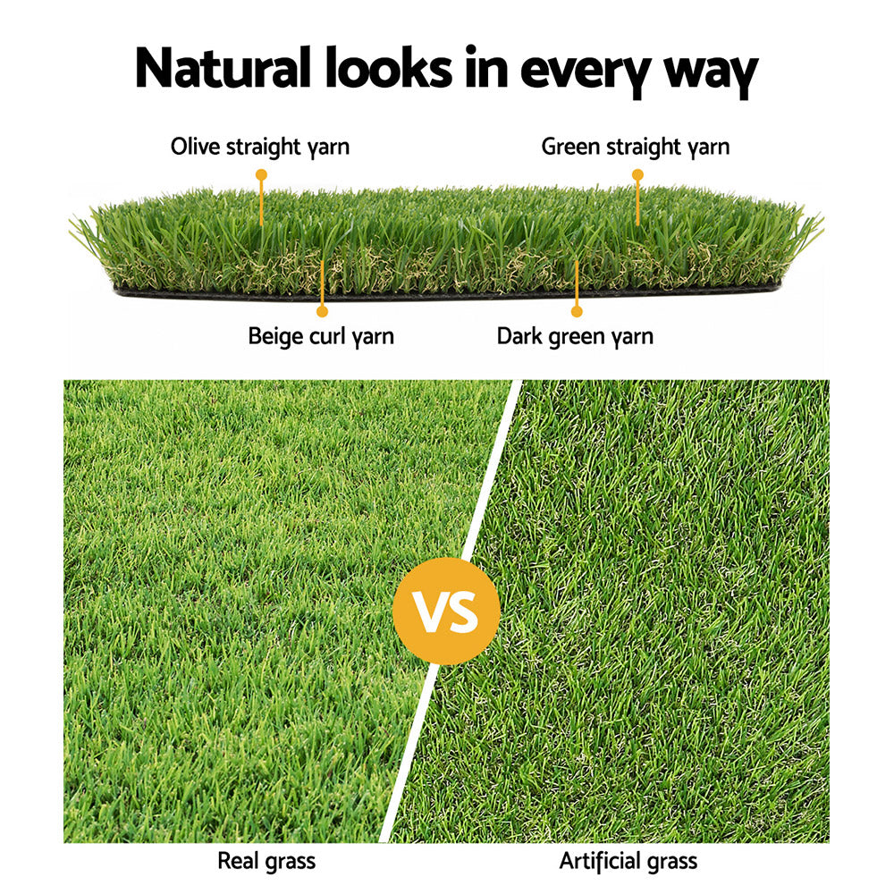 Primeturf Artificial Grass 40mm 2mx5m 10sqm Synthetic Fake Turf Plants Plastic Lawn 4-coloured