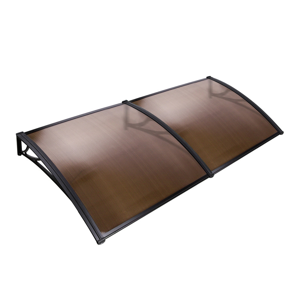 Instahut Window Door Awning Door Canopy Patio UV Sun Shield BROWN 1mx2m DIY