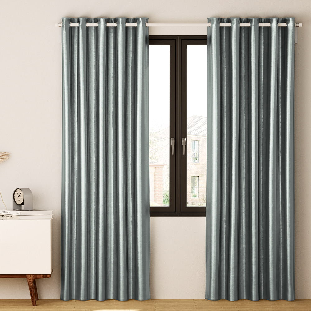 Artiss 2X Blockout Curtains Blackout Window Curtain Eyelet 300x230cm Grey