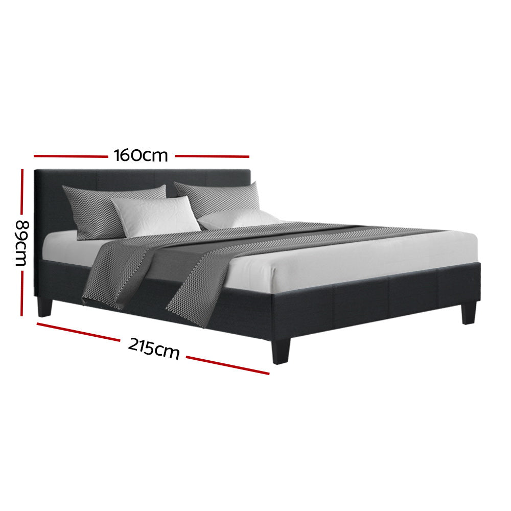 Artiss Neo Bed Frame Fabric - Charcoal Queen