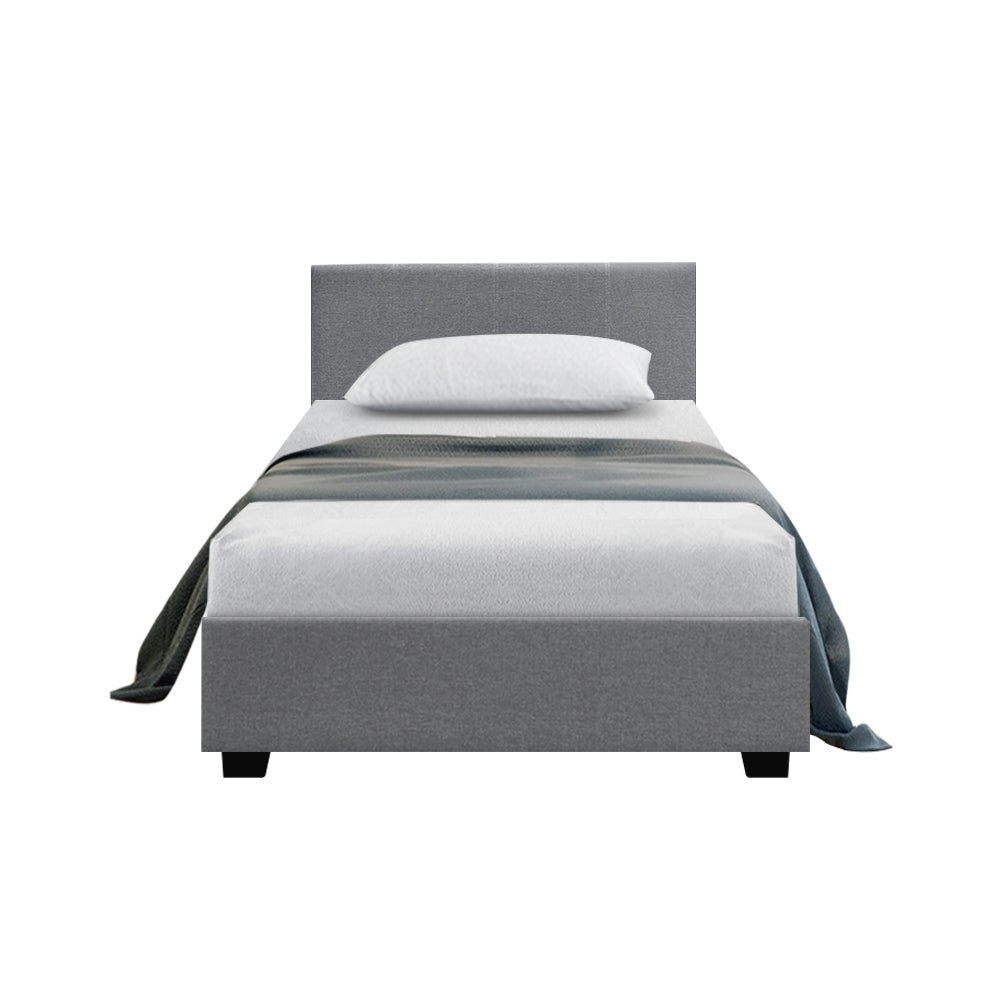 Artiss Nino Bed Frame Fabric - Grey King Single