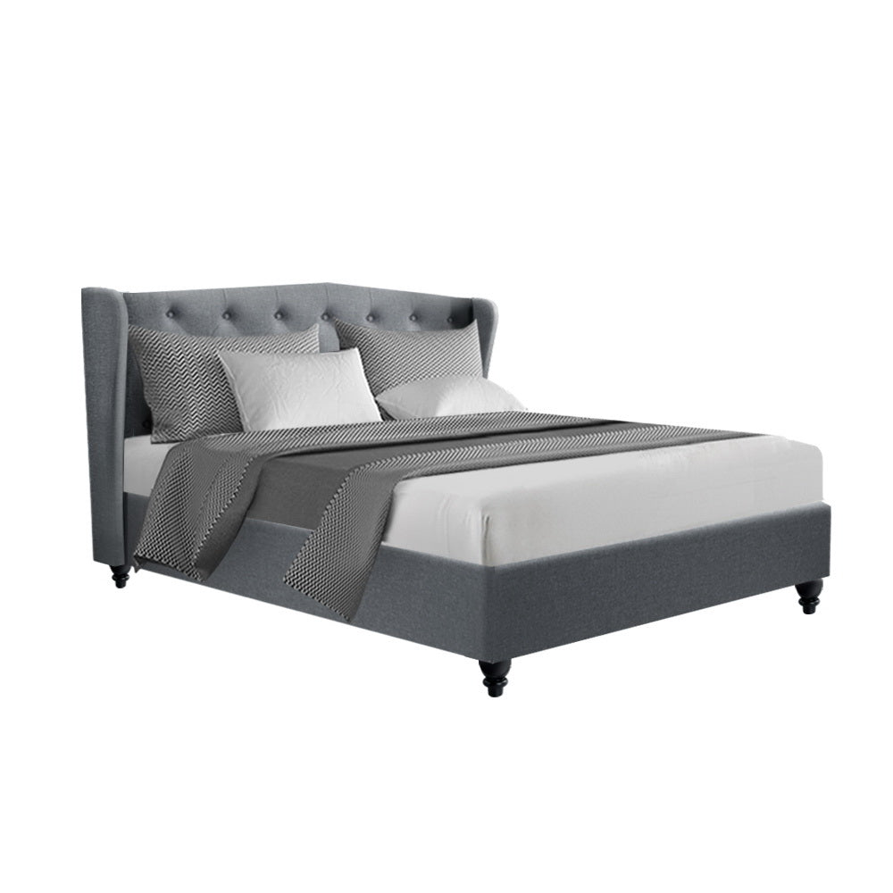 Artiss Pier Bed Frame Fabric - Grey Double