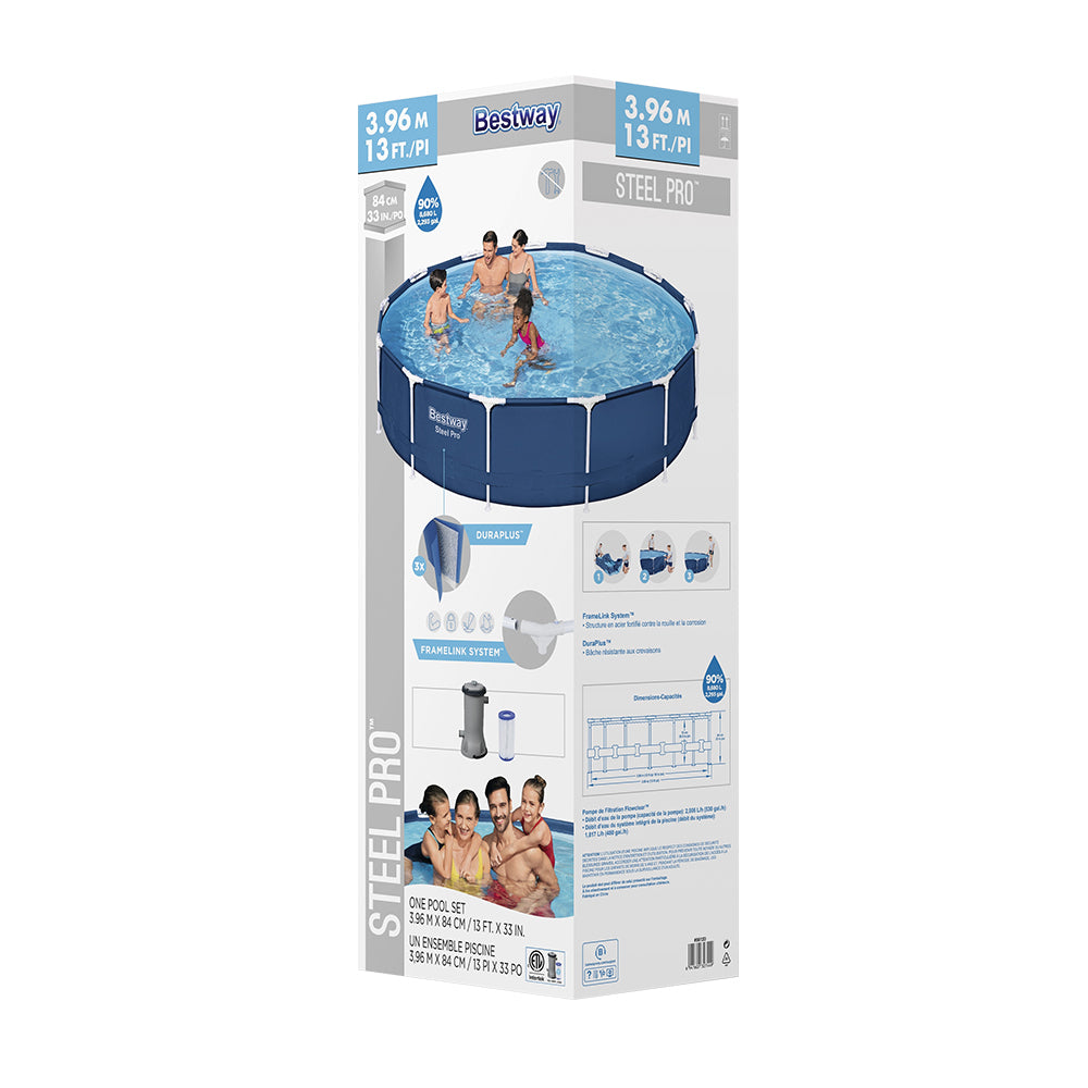 Bestway Swimming Pool Above Ground Filter Pump Steel Pro&trade; Frame Pools 3.96M