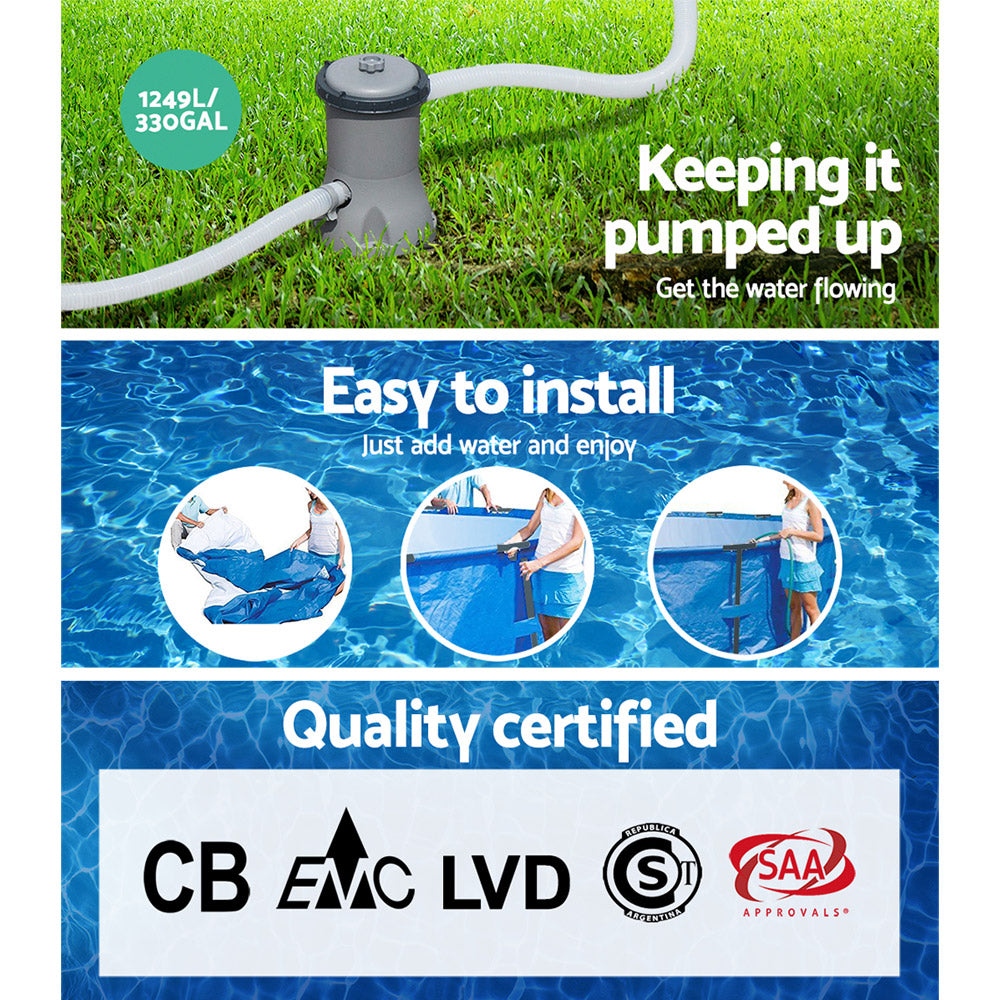 Bestway Swimming Pool Above Ground Filter Pump Steel Pro&trade; Frame Pools 3.96M