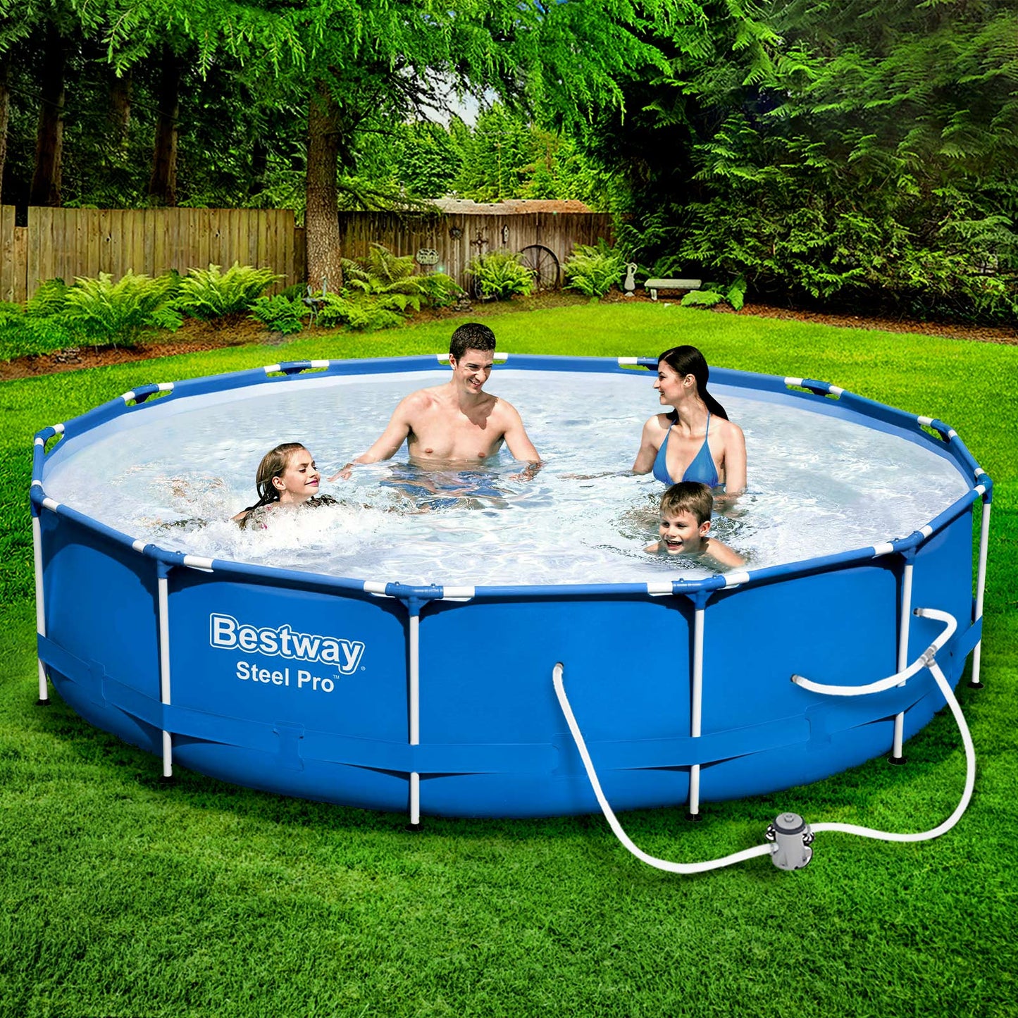 Bestway Swimming Pool Above Ground Filter Pump Steel Pro&trade; Frame Pools 3.96M