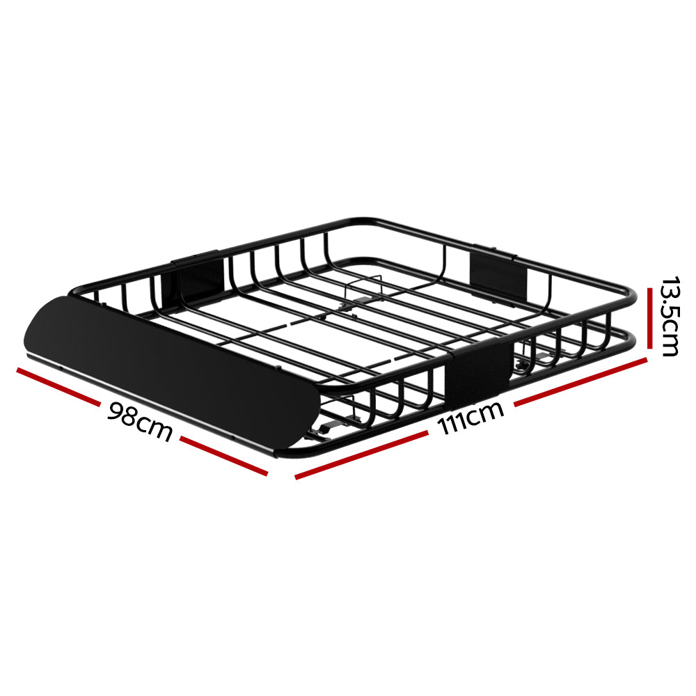 Giantz Universal Car Roof Rack Basket Luggage Carrier Steel Vehicle Cargo 111cm