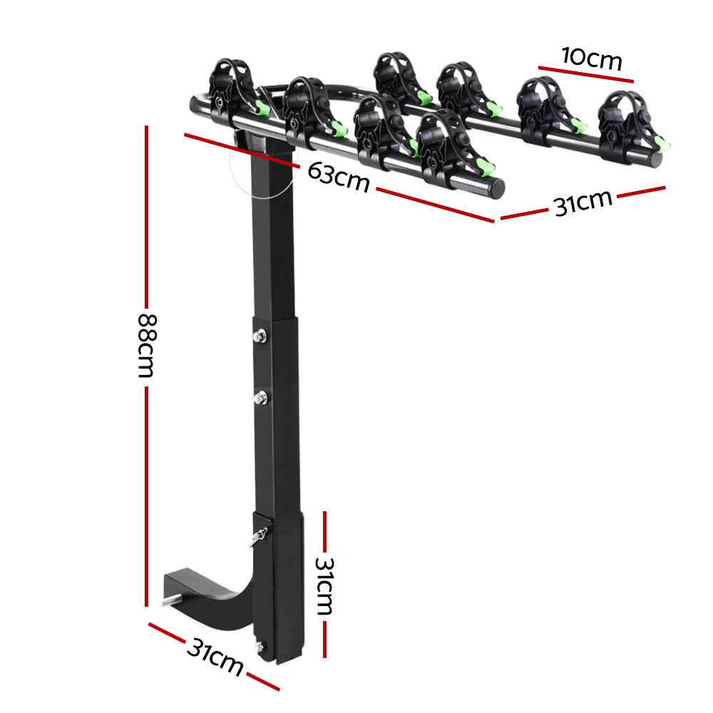 Giantz 4 Bicycle Carrier Bike Rack Car Rear Hitch Mount 2" Towbar Foldable