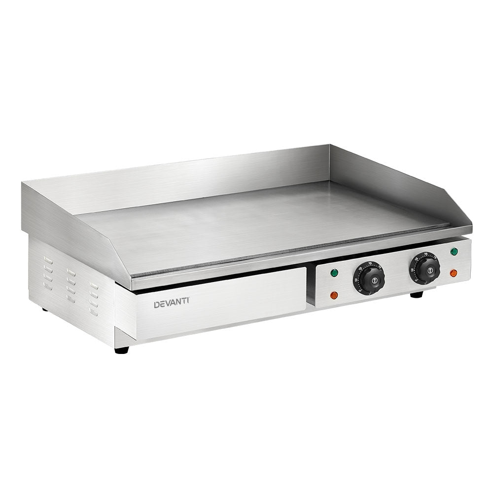 Devanti Commercial Electric Griddle BBQ Grill Hot Plate Stainless Steel 4400W