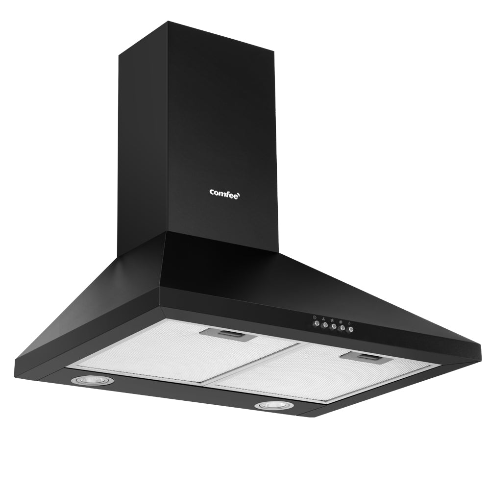 Comfee Rangehood 600mm Range Hood Home Kitchen Wall Mount Canopy 60cm Black