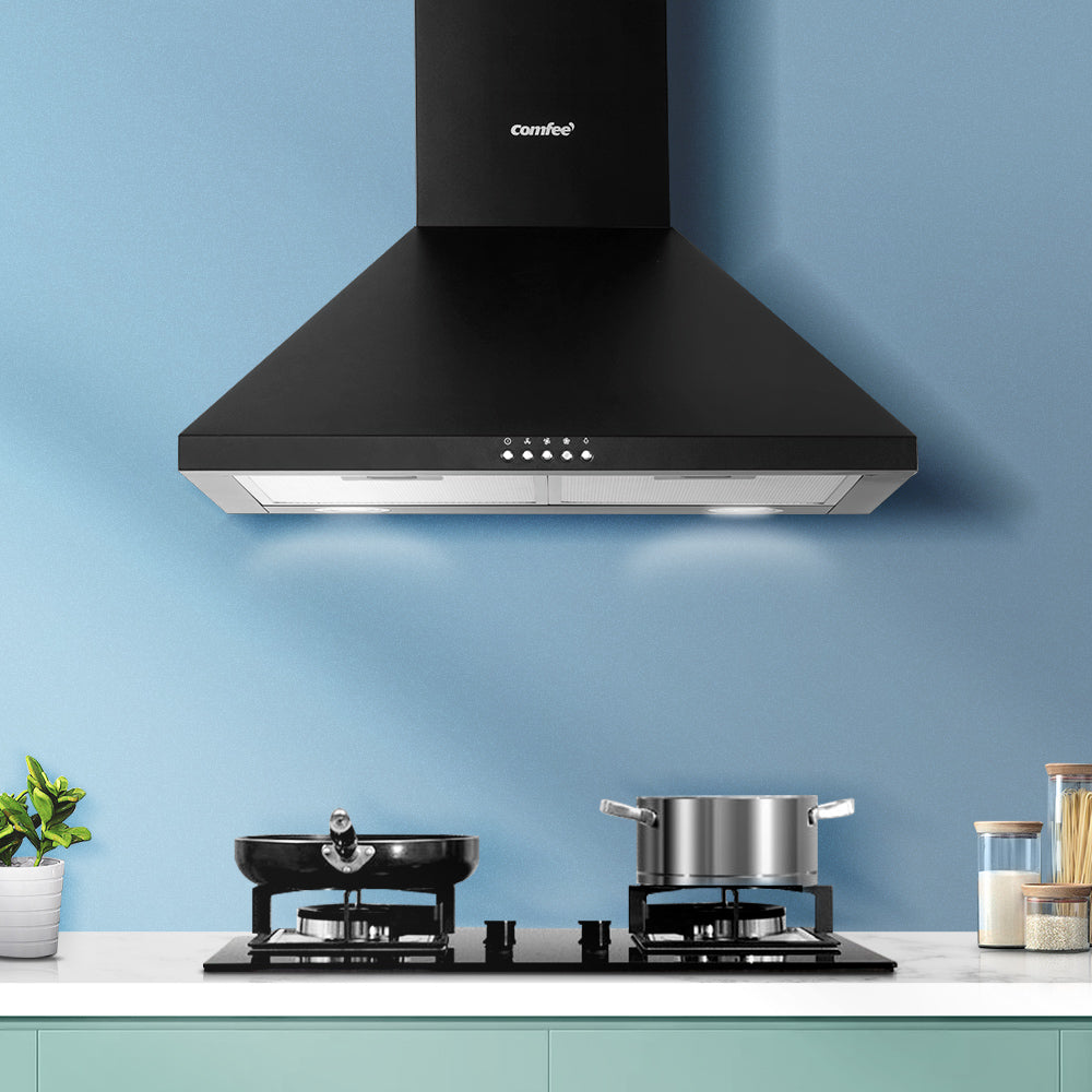 Comfee Rangehood 600mm Range Hood Home Kitchen Wall Mount Canopy 60cm Black