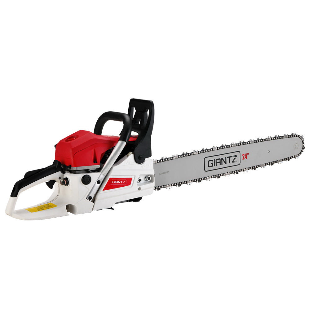 Giantz Commercial Petrol Chainsaw E-Start 24" Bar Oregon Chain Saw