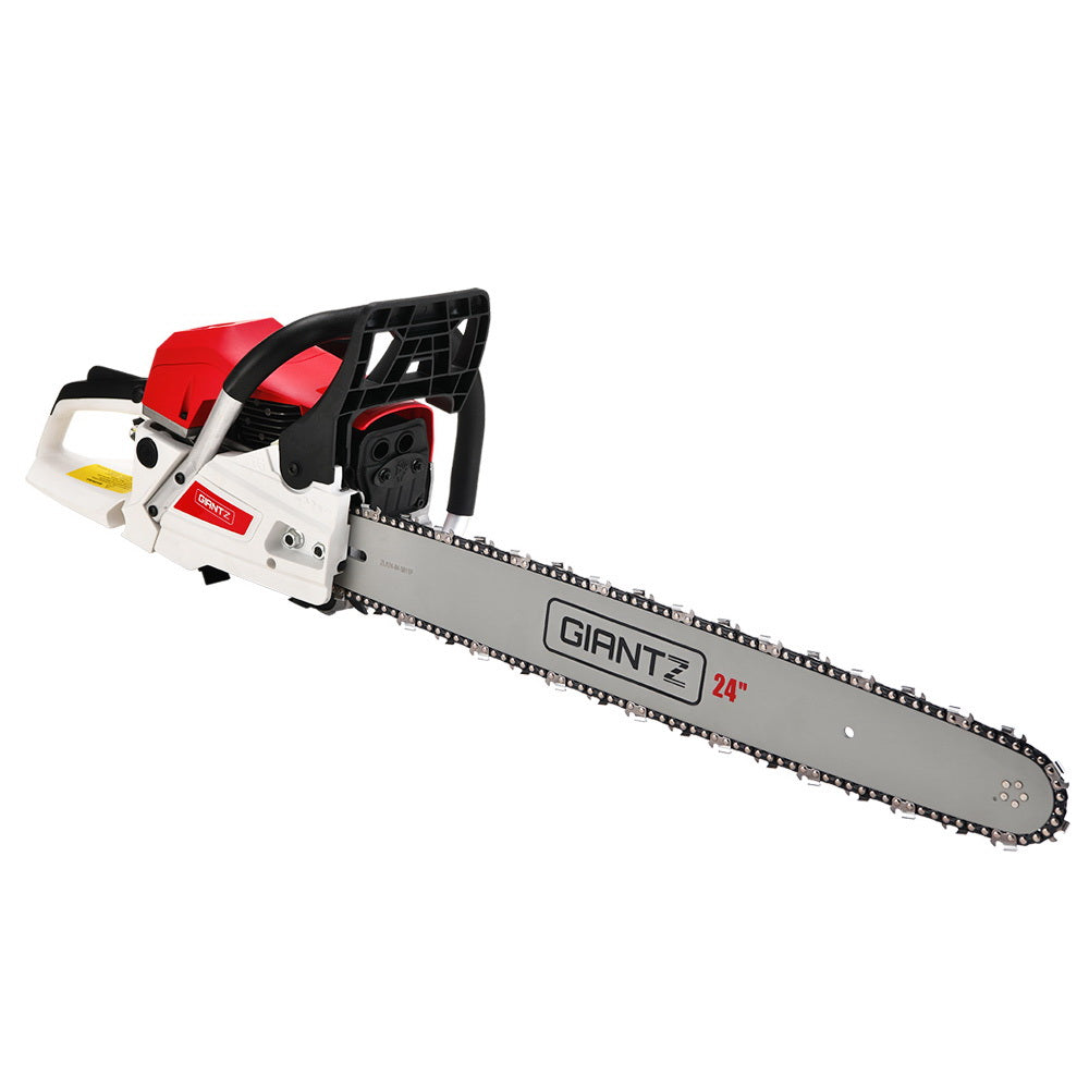 Giantz Commercial Petrol Chainsaw E-Start 24" Bar Oregon Chain Saw