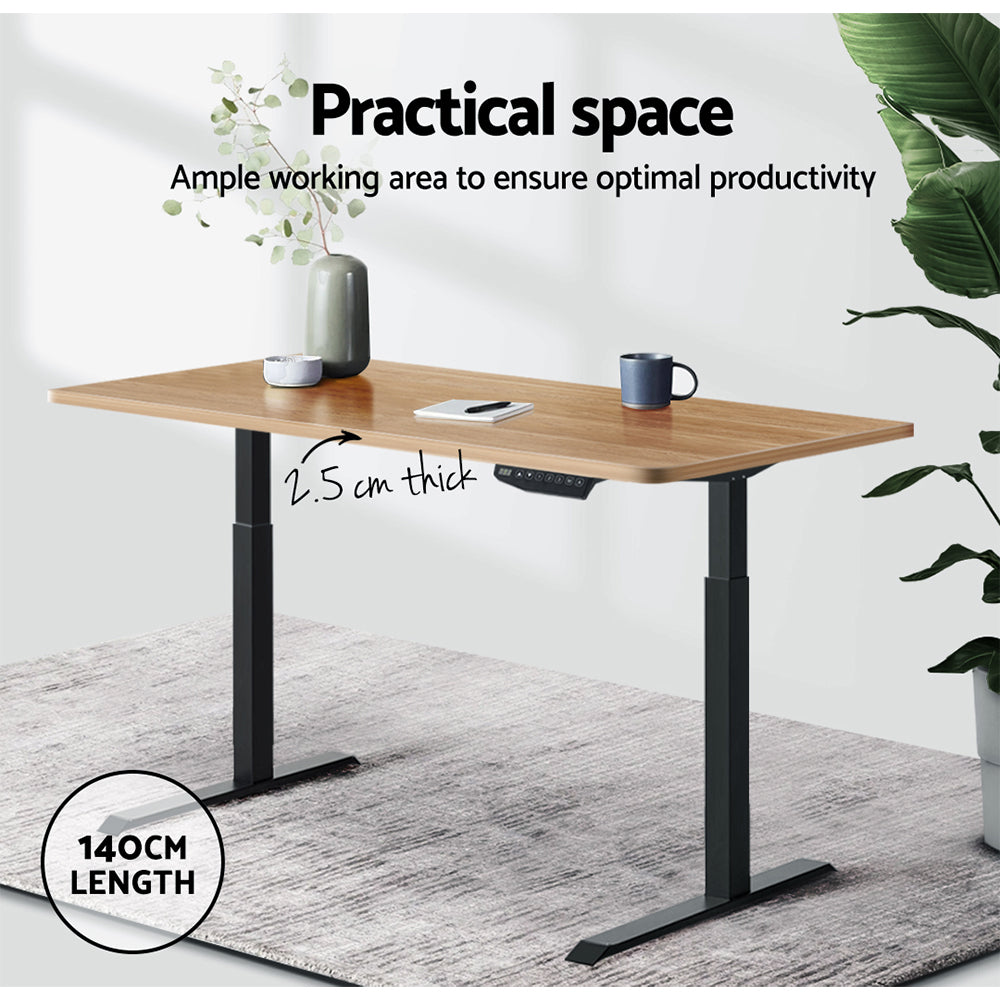 Artiss Standing Desk Top Adjustable Motorised Electric Sit Stand Table Oak