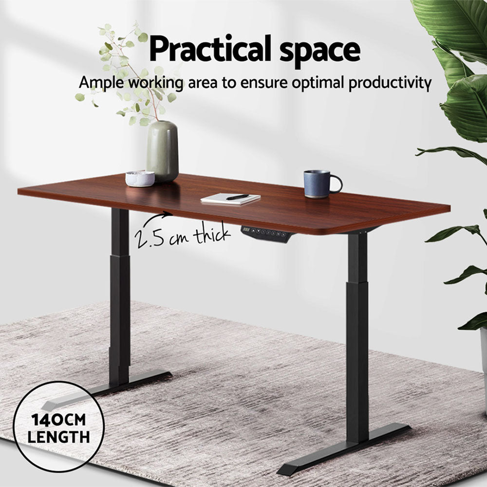 Artiss Standing Desk Top Adjustable Motorised Electric Sit Stand Table Walnut