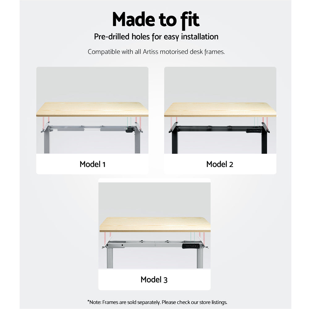 Artiss Motorised Standing Desk Desktop Electric Sit Stand Table White Oak