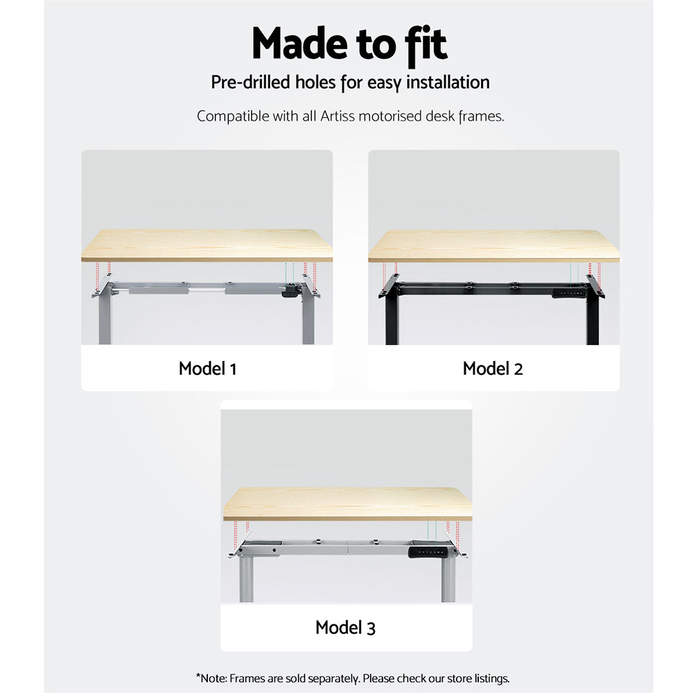 Artiss Standing Desk Desktop Motorised Electric Sit Stand Table White Oak