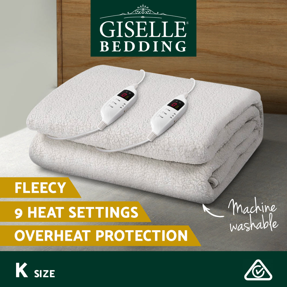 Giselle Bedding King Size Electric Blanket Fleece