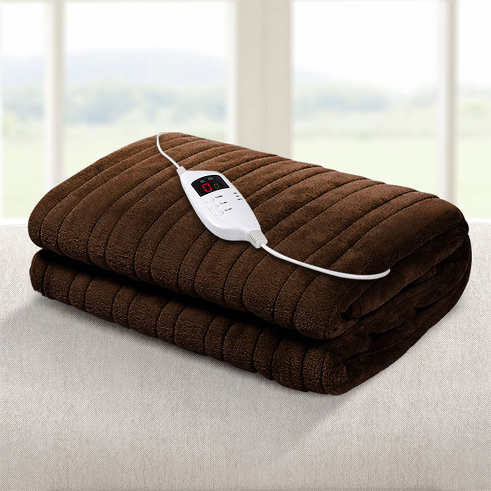 Giselle Bedding Electric Throw Blanket - Chocolate