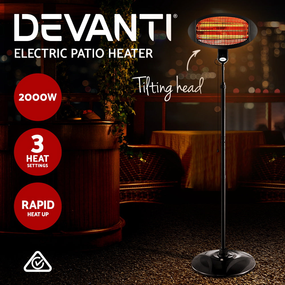 Devanti 2000w Electric Portable Patio Strip Heater