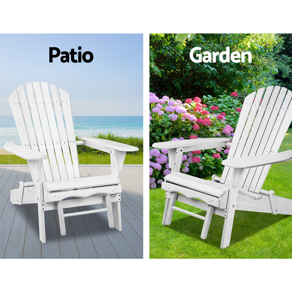 Gardeon Set of 2 Outdoor Sun Lounge Chairs Patio Furniture Lounger Beach Chair Adirondack