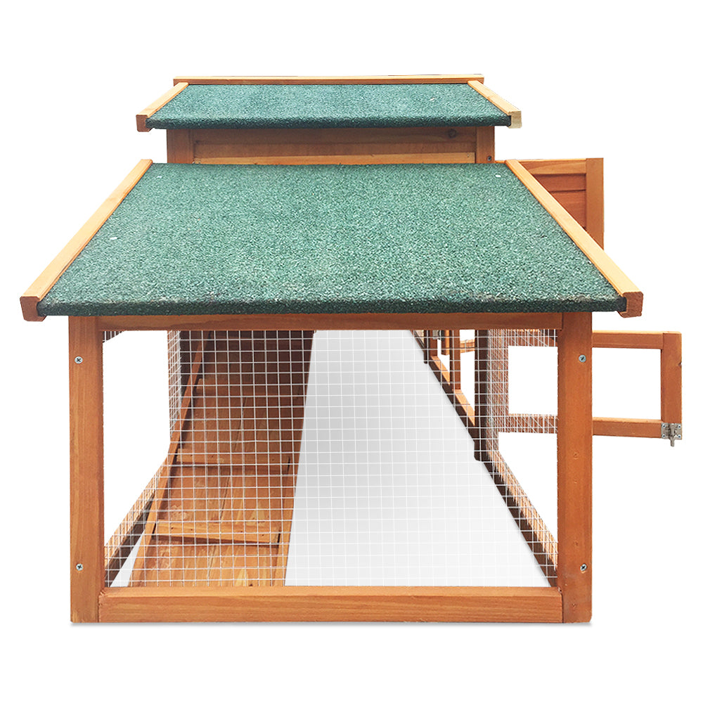 i.Pet Rabbit Hutch Chicken Coop Wooden Pet Hutch 169cm x 52cm x 72cm