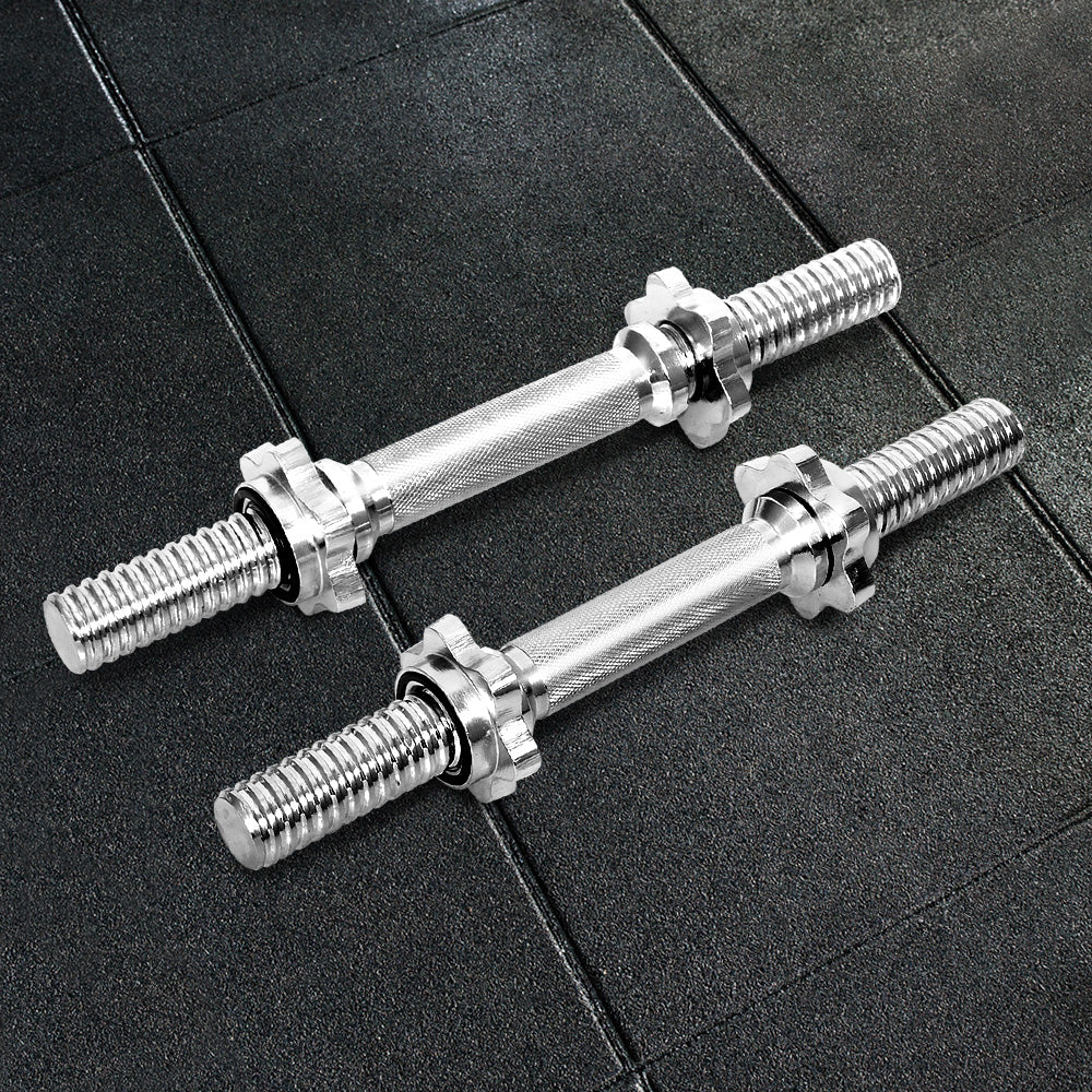 45cm Dumbbell Bar Solid Steel Pair Gym Home Exercise Fitness 150KG Capacity