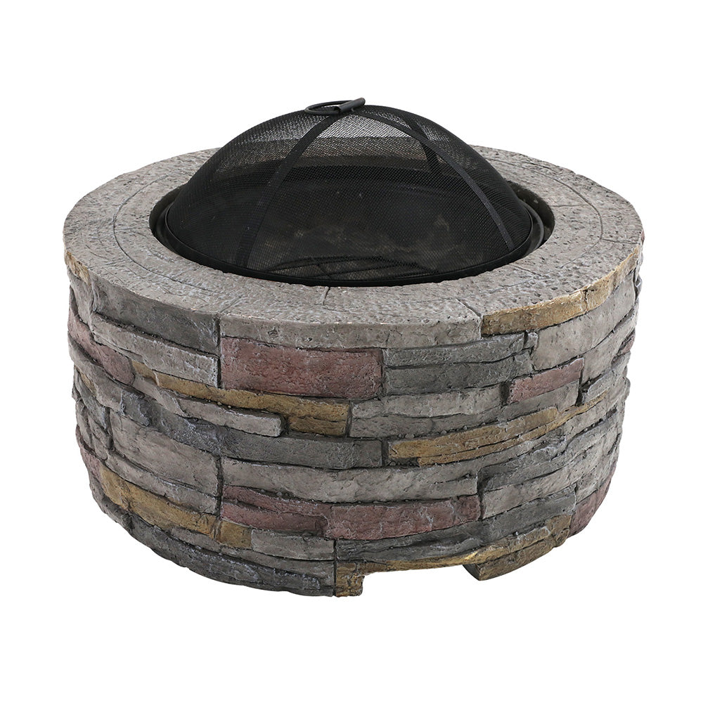 Grillz Fire Pit Outdoor Table Charcoal Fireplace Garden Firepit Heater