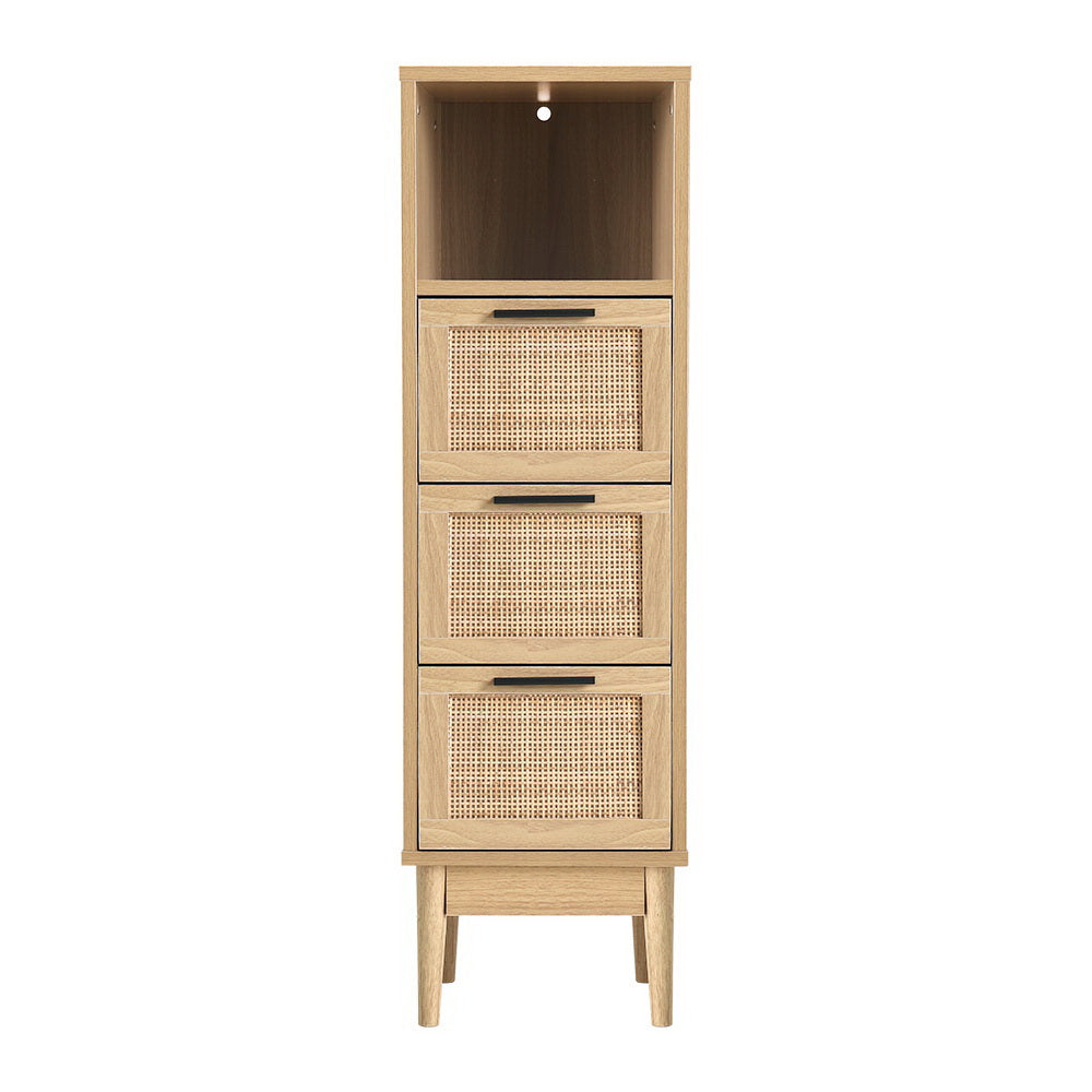 Artiss 3 Chest of Drawers Rattan Furniture Cabinet Storage Side End Table Shelf