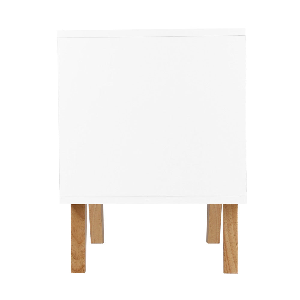 Artiss 2 Drawer Wooden Bedside Tables - White