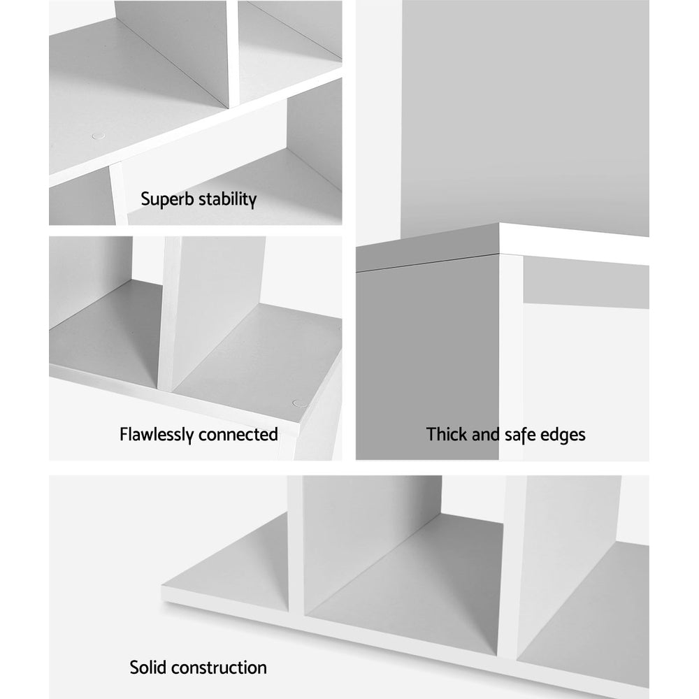 Artiss 5 Tier Bookshelf Display Shelf CD Cabinet Bookcase Stand Storage White