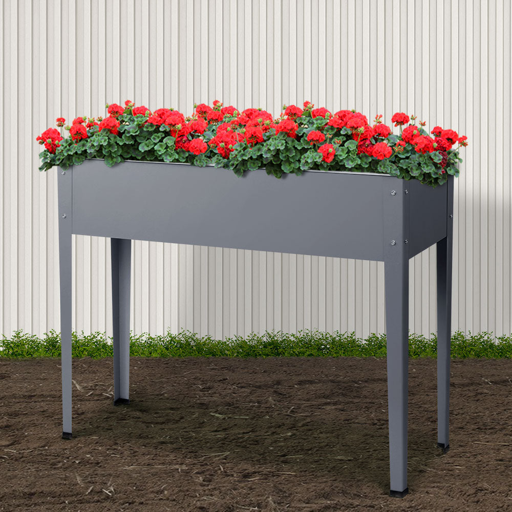 Greenfingers Garden Bed 100X80X30CM Galvanised Steel Raised Planter Standing Box