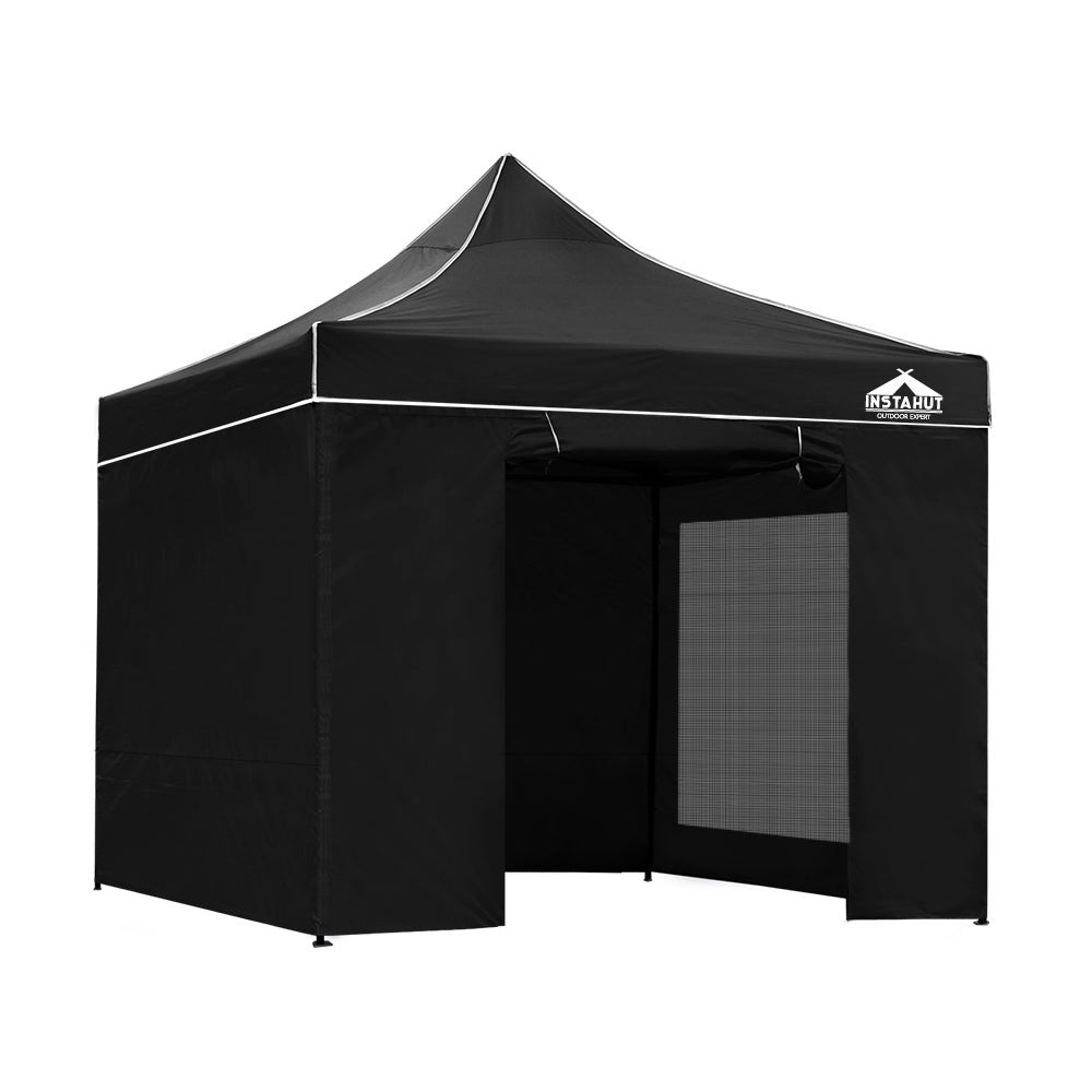 Instahut Gazebo Pop Up Marquee 3x3m Folding Wedding Tent Gazebos Shade Black