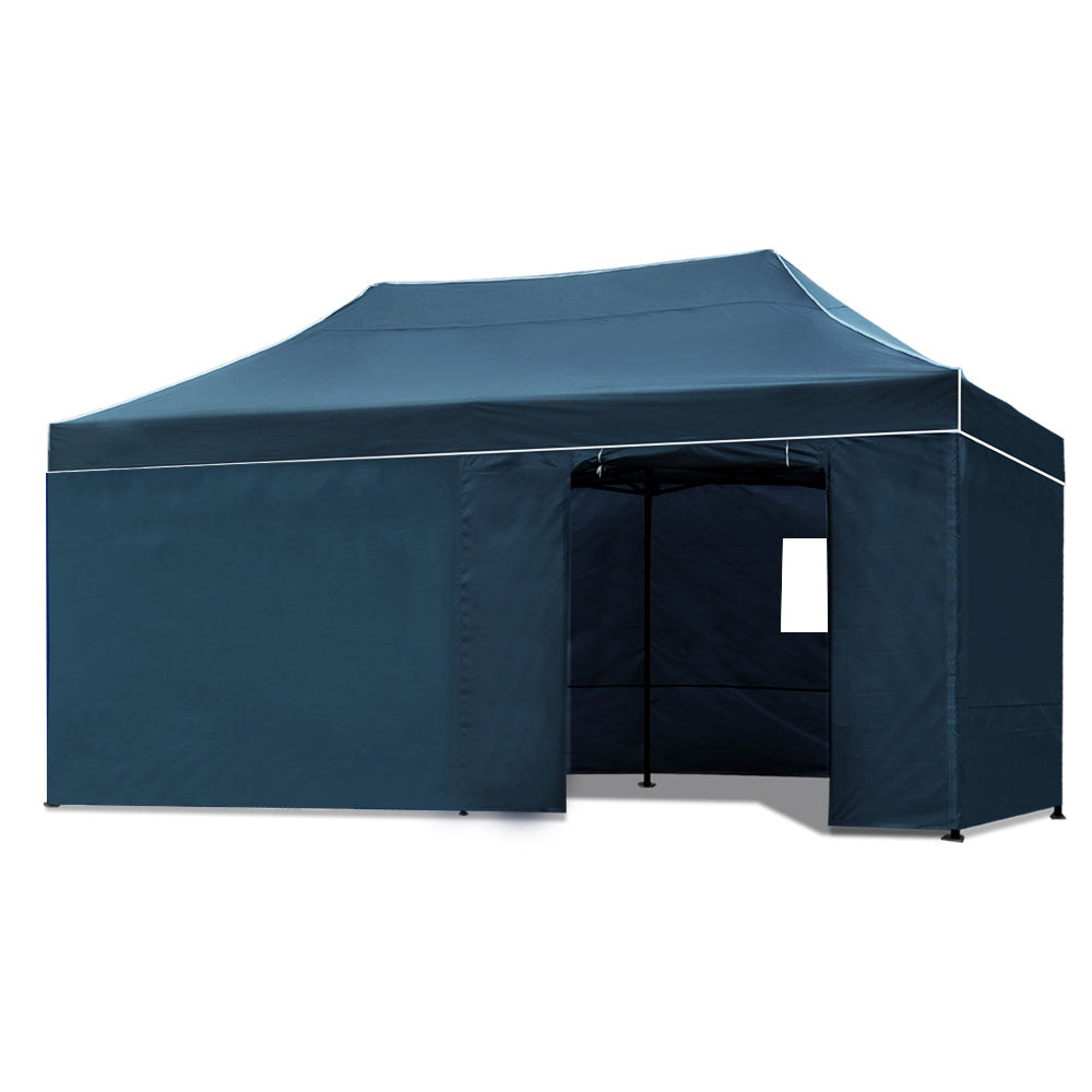 Instahut Gazebo Pop Up Marquee 3x6 Folding Tent Wedding Metal Gazebos Navy