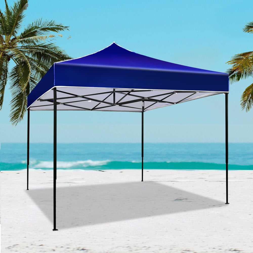 Instahut Gazebo Pop Up Marquee 3x3 Outdoor Tent Folding Wedding Gazebos Blue