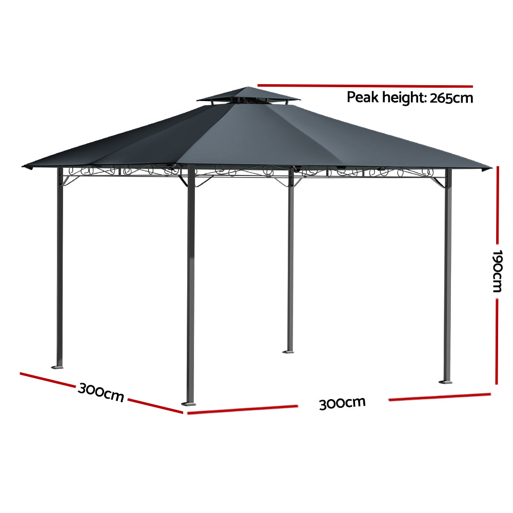 Instahut Gazebo 3x3 Party Marquee Outdoor Wedding Party Tent Iron Art Canopy