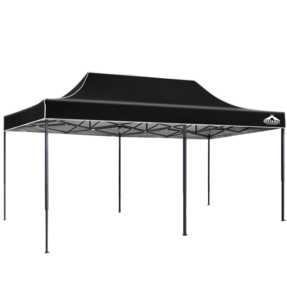 Instahut Gazebo Pop Up Marquee 3x6 Outdoor Wedding Gazebos Base Pod Kit Black